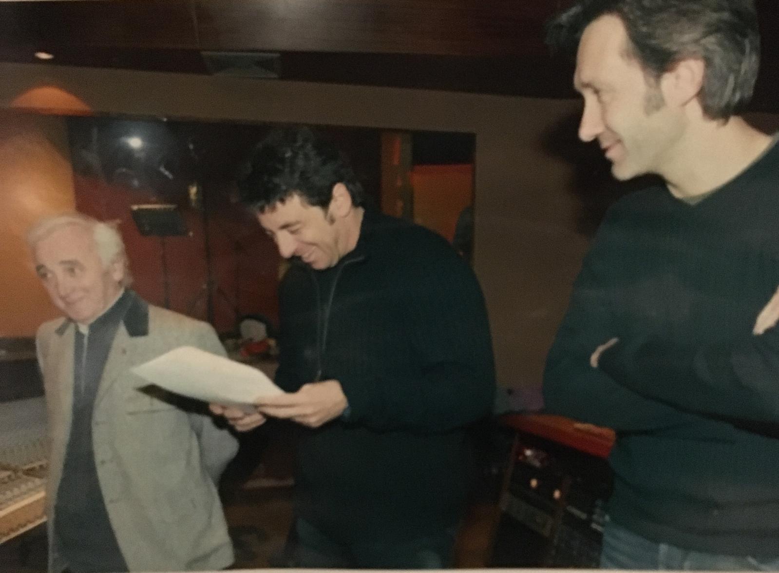 Avec Charles Aznavour et Patrick Bruel